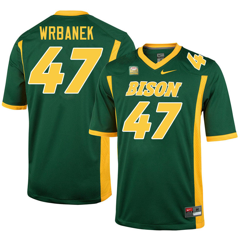 North Dakota State Bison #47 Jacob Wrbanek College Football Jerseys Stitched-Green